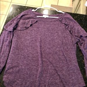 Umgee purple ruffle long sleeve shirt
